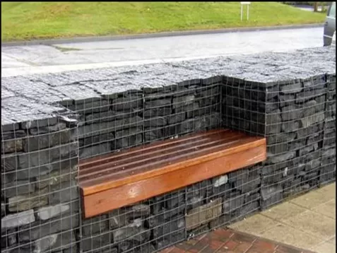 Gabion Basket Outdoor Bench