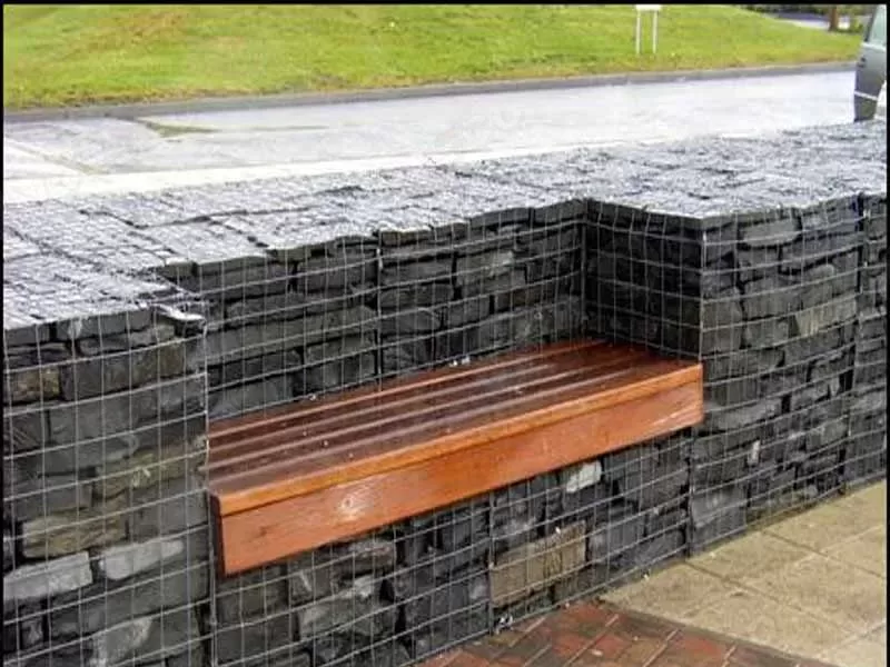 Gabion Basket Outdoor Bench